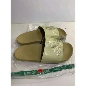 9029. NEW! Adidas Adilette Comfort, Gold-US 9 Mens